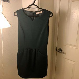 Sleeveless Wrap Dress-Dark Green- SZ 00-0/XS